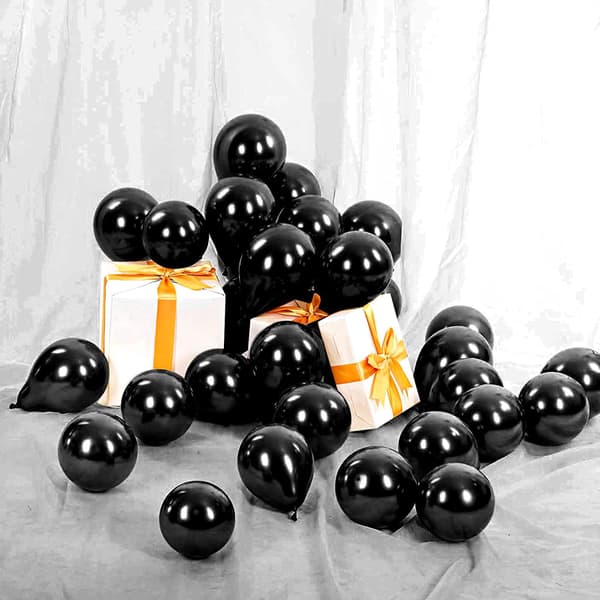 Sort Ballon 100 STK 10 Tommer Sorte Balloner Latex Sorte Balloner