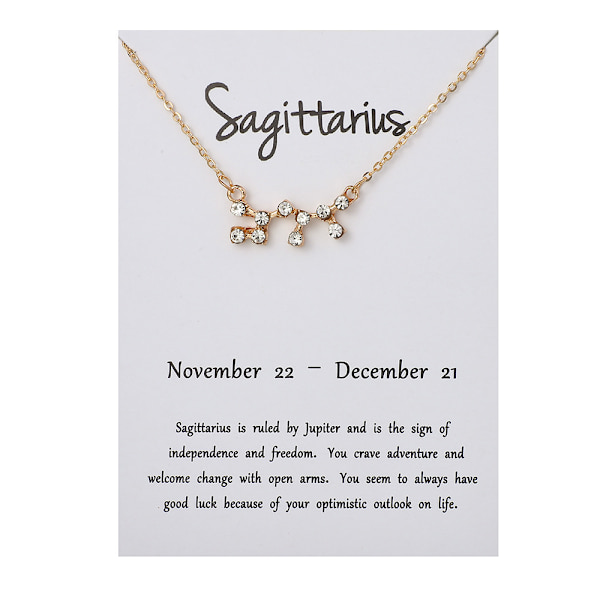 Halsband med tolv stjärntecken - Skytten Skytten Present Halsband Guld Guld