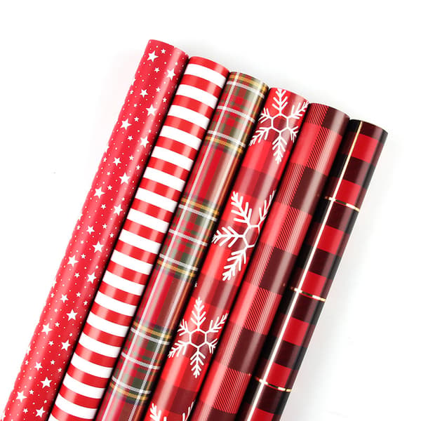 6 Ark Julpapper, 70cm x 50cm Återvunnet Kraftpapper
