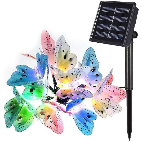 Flerfärgad Butterfly Solar Fairy String Light 4m 12-led Home Yard Decor