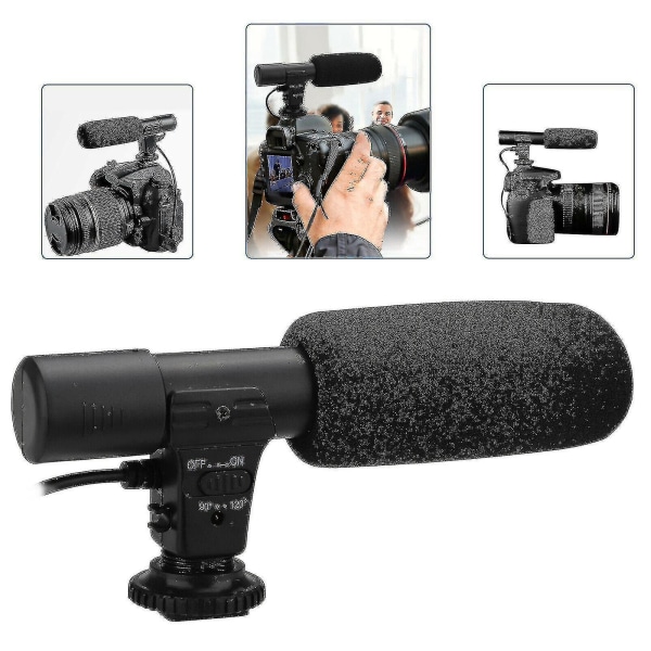 3,5 mm extern stereomikrofon för Canon Nikon Dslr kamera Dv videokamera telefon