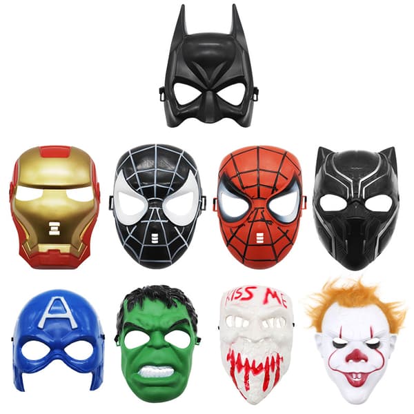 Avengers Show Masker - Sorte Spider-Man Masker
