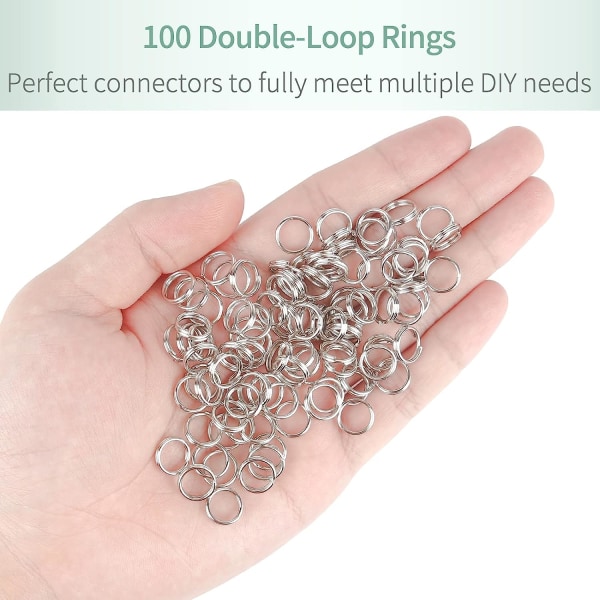 100 stycken 10 mm Mini Split Jump-ringar med dubbelring Små metallringkontakter för smycken, halsband, armband, örhängen