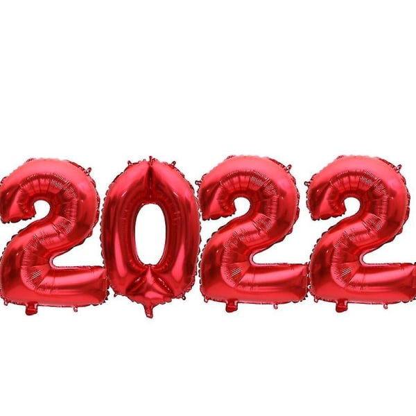 2022 Folienummerballong För nyårsfestdekoration Guld/Silver/Roséguld