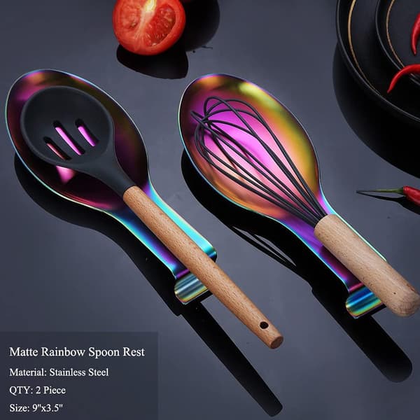 Mat Rainbow Ske Rest, Rustfrit Stål Skeholder til Komfur,