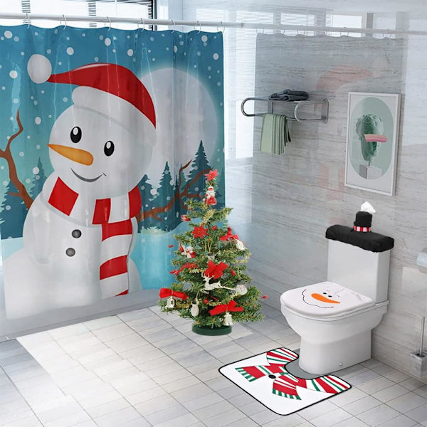 2 stk. Toiletklapdæksel Julepynt med måtte