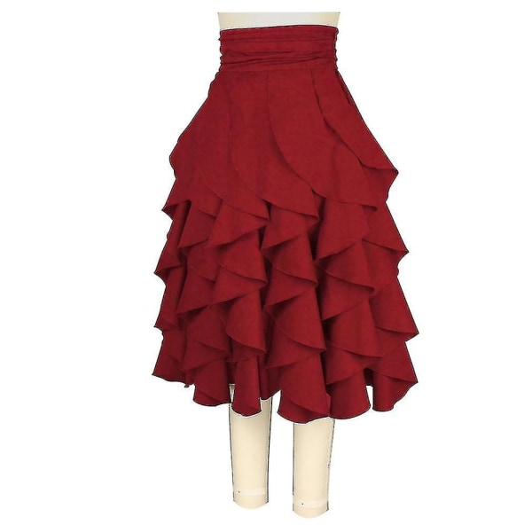 Chic Star Plus Size Multi-tier volang kjol i rött