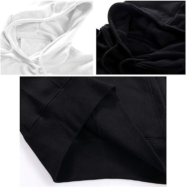 K-Pop Hættetrøje, Fleeceforet Langærmet Løs Casual Pullover til Efterår og Vinter - Sort, Størrelse 1- M M