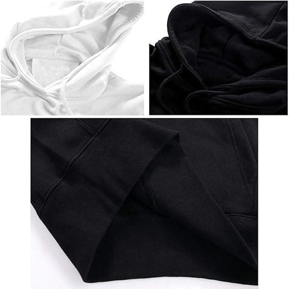 K-Pop Hettegenser, høst- og vinterfleeceforet langermet løs fritidspullover - svart, størrelse 6-4XL 4XL