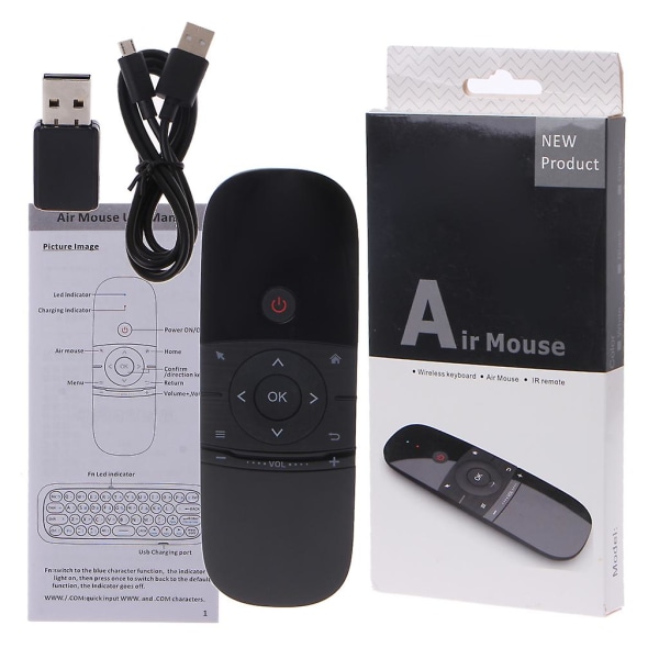 W1 2,4g Air Mouse trådlöst tangentbord 6-axligt Motion Sense Ir Learning Fjärrkontroll