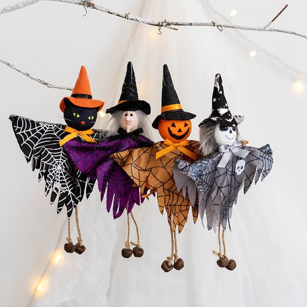 4-pack Halloween hängande spökdekoration - pumpaspöke halm Wi
