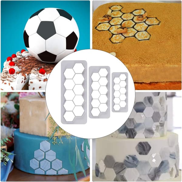 Hexagonformad Kakform - Geometrisk Multi-Kutter - Fotbollstårta Fudge