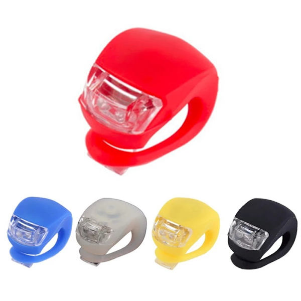 LED-säkerhetslampor för cykel, vattentäta, silikonljus, cykelstrålkastare, framlampa, lampa, strålkastare, set om 2 (svart)