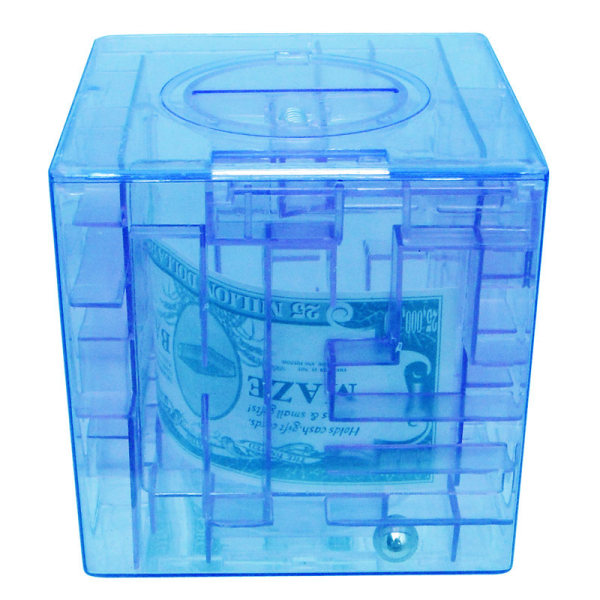 Pengar labyrint pusselbox, unik pengarsamling, labyrint spel myntförvaringsbox, perfekt present till barn och barn 1 styck