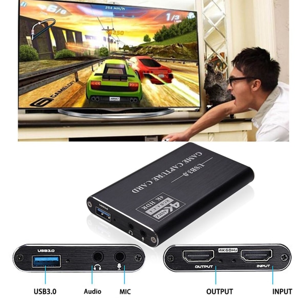 4k HDMI-kompatibelt videoinspelningskort Usb3.0-spelenhet med 1080p 60fps 4kp60