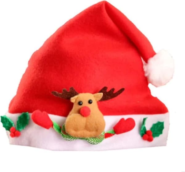 Barn Jul Tecknad Snögubbe Älg Hatt Praktisk (röd1st)