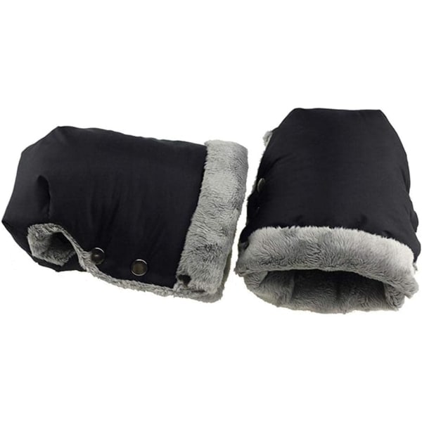 Vinter handvärmare barnvagn promenadhandskar, barnvagn varma handskar, vattentäta handskar, svarta