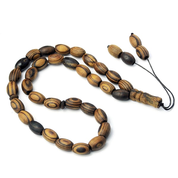 Islamiska muslimska trä armband hänge trä rosenkrans pärlor 33st bön pärla