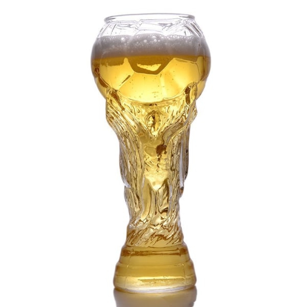 Wow genomskinlig fotboll design öl 450ml genomskinligt glas fotboll cup design muggar