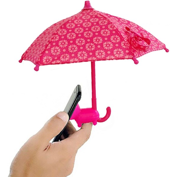 Sunshade telefonparaply (röd) - minitelefonparaply med universal justerbar piggy sugkoppsfäste, anti-bländande telefon solskyddsfäste för utomhusbruk