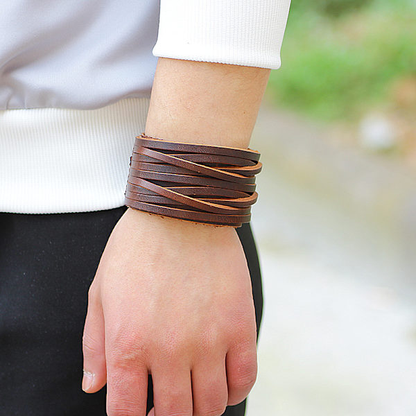 Unisex Justerbart PU-Läderarmband för Män och Kvinnor