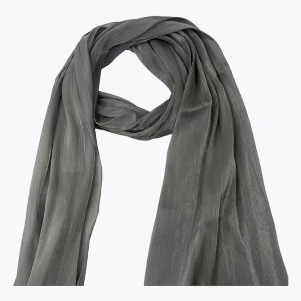 Mångsidig sjal, huvudduk, satinskimrande lång scarf - Mörkgrå