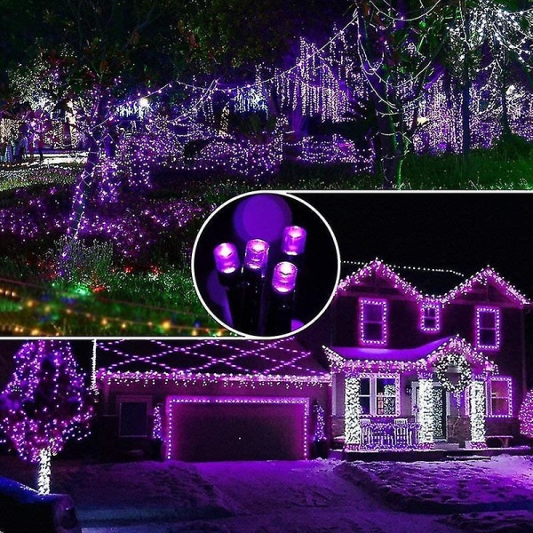 Ghyt 300 Led färgskiftande julbelysning, anslutningsbara färgglada ljusslingor med fjärrkontroll, vattentäta lila trädbelysningar Plug-in för inomhus utomhus
