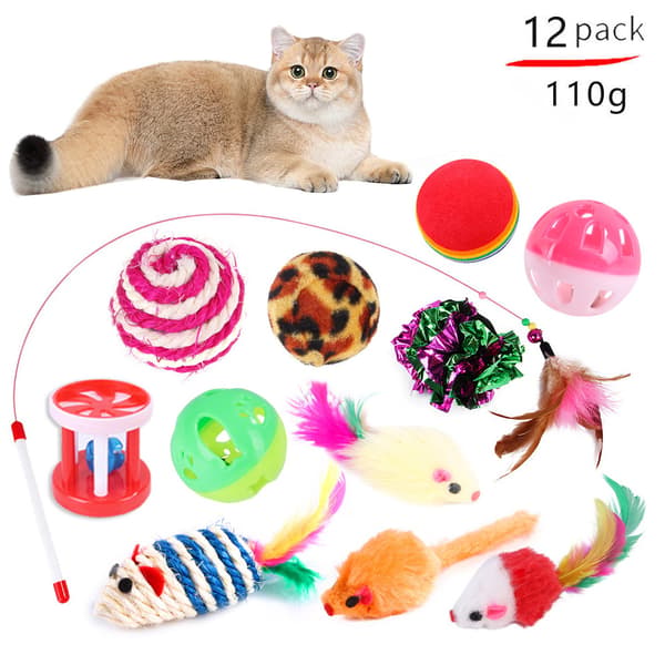 Katte Legetøj Killing Legetøj Sortiment, Varieret Katteurt Legetøj Sæt, (orange,