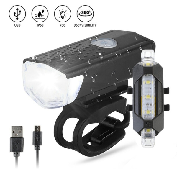 Mountainbike-strålkastare och baklykta för nattkörning USB -laddning ridutrustning för stark belysning 3