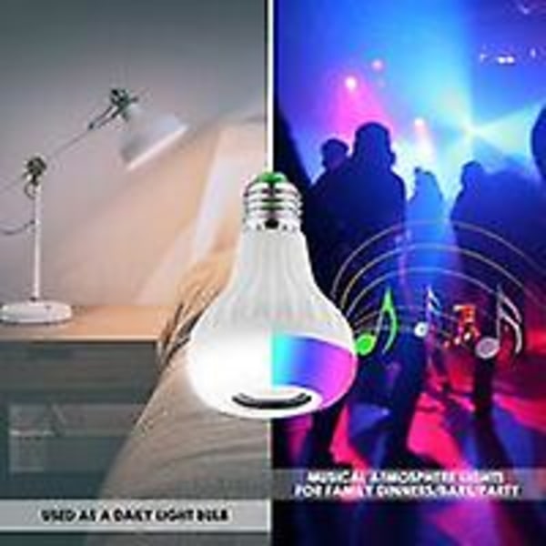 Glödlampa 2 i 1 Bluetooth LED färgfjärrkontroll E27 musikhögtalare Rgb-högtalare Intelligent färglampa Speciallampa för musik och musikspelare [en]