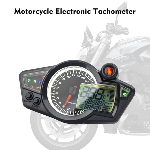 Motorcykel Hastighetsmätare Elektronisk Varvräknare LCD Digital Hastighetsmätare Vägmätare 12v 14000rpm Hastighetsmätare För Ps250 Varvräknare För 1,2,4 cylindrar