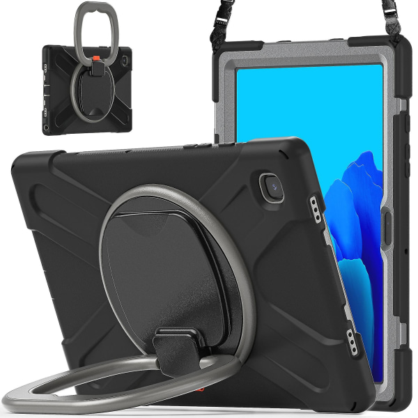 Färgglatt case för Samsung Tab A7 10,4 tum T500 med axelrem, stort justerbart ringställ, cover