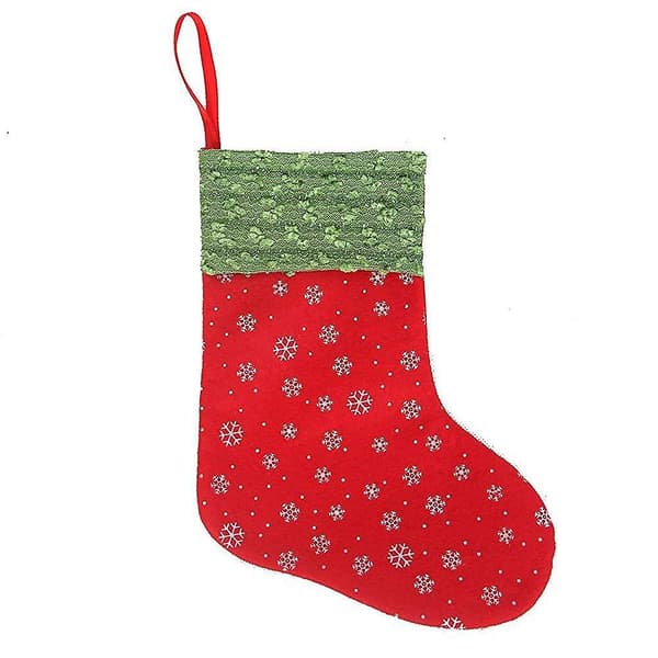 Mini Julstrumpa, snöflinga-tryckt julstrumpa, för jul