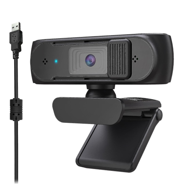 Webbkamera USB Webbkamera Fhd-dator med AF-ljuskorrigering och dubbla mikrofoner Undervisning med cover(1080p)