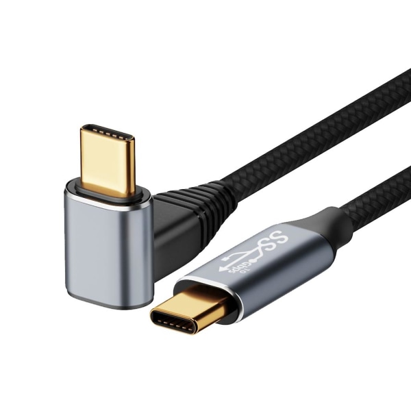 Pd 100w Usb-c Typ C-kabel 90-graders USB C Snabbladdningsladdare Kabelsladd 10gb