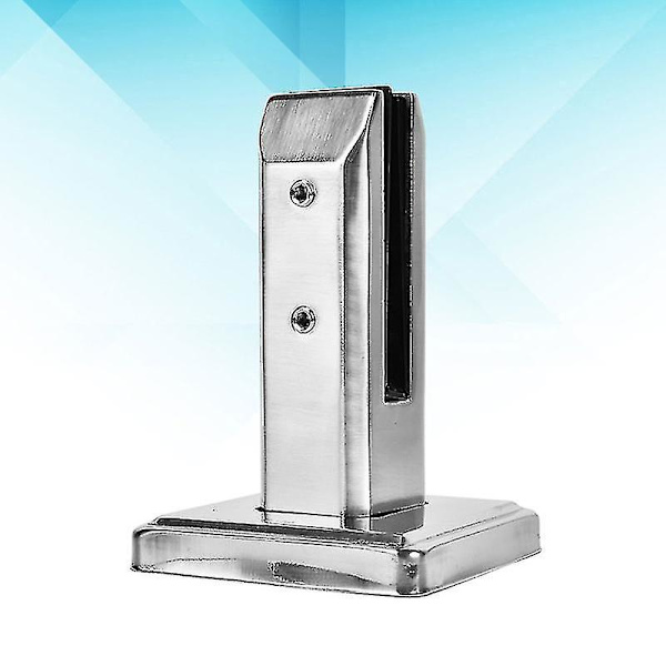 Glasklämma i rostfritt stål, slagfri, hållbar glashållare, glasfixeringsverktyg för daglig användning med lock och skruv (matt silver)