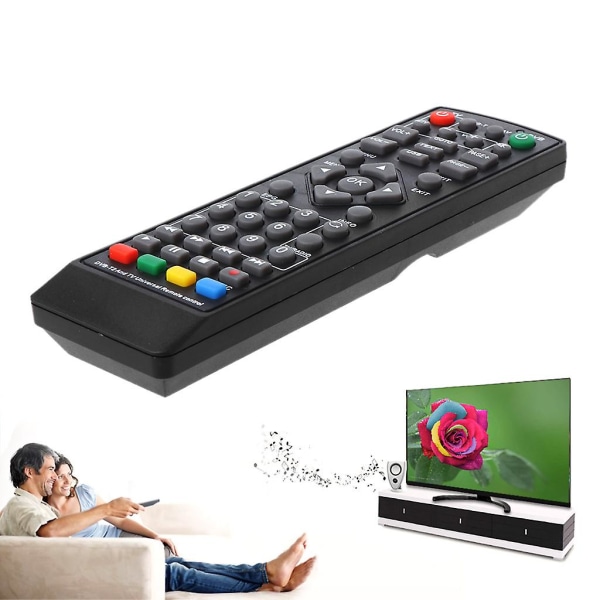 Svart Universal Trådlös Fjärrkontroll Kontrollerbyte För Dvb-t2 Smart TV Stb Hdtv Smart Set Top Tv Box