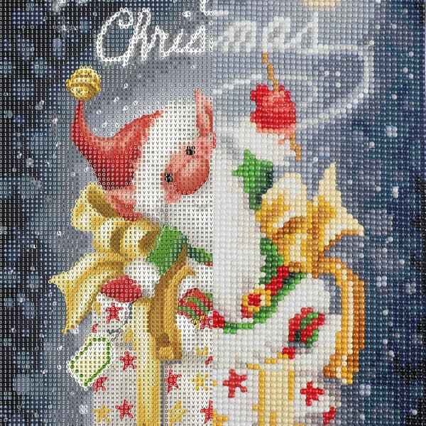 (30x40cm) Jul Diamantmålningsset för Vuxna, 5D Tomte Dia
