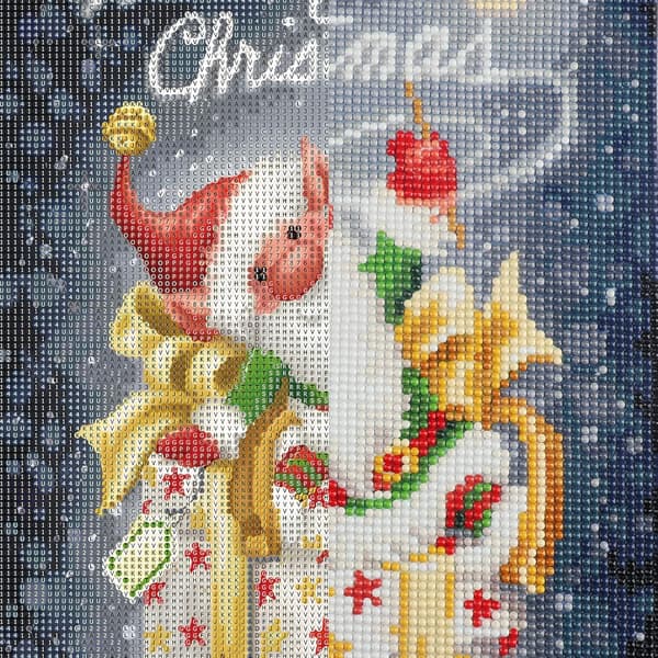 (30x40cm) Jule Diamantmaleri Sæt til Voksne, 5D Nisse Dia