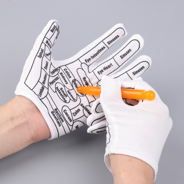 1Set Handskar Hand Zonterapi Akupunkt Akupressur Handske