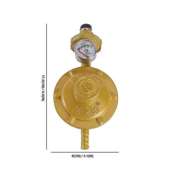 Propangasregulator  Propangasregulator med tryckmätare (gul)