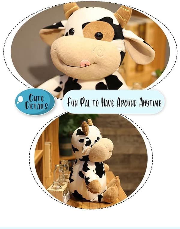 Vit Ko Plush Leksak, Fylld Plyschdocka, Mjuk och Fluffig