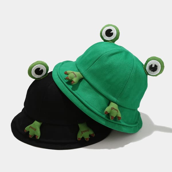 Söt Groda Hatt, Mångsidig Fiskehatt, Solskyddshatt - Grön 56-58CM