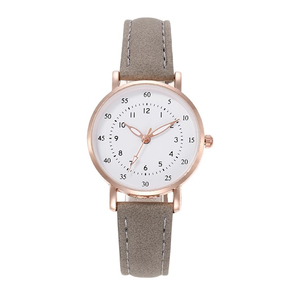 Damklocka med Kvartsurverk, Automatisk Armbandsur, Läderrem, Mode, Casual