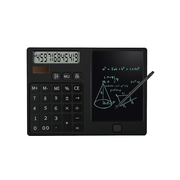 Miniräknare, 12-siffrig Display Pocket Desktop Miniräknare med raderbar kopplingsplatta för studentskola