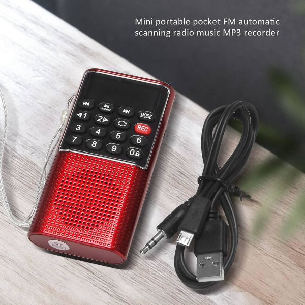 L-328 Mini Portable Pocket Fm Radio Musik Ljud Mp3-spelare Utomhus liten  högtalare med röstinspelning f09e | Fyndiq