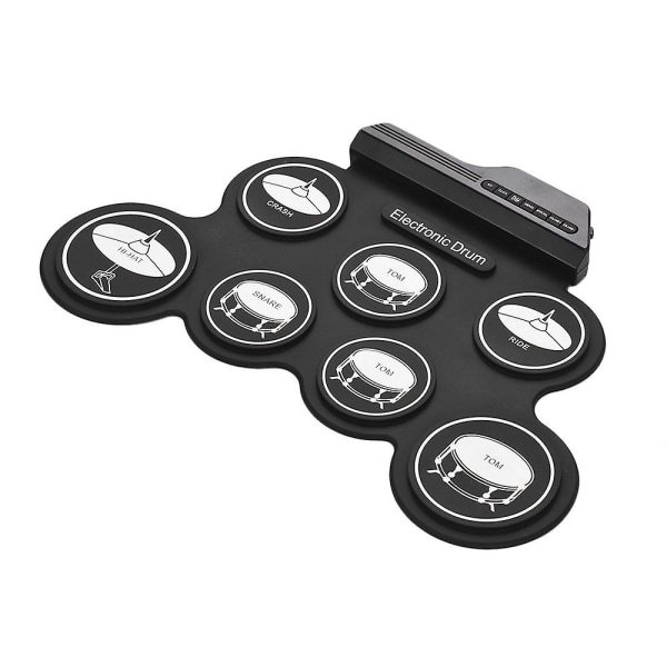 Kompakt storlek USB Roll-Up silikon set Digitalt elektroniskt trumset 7 trumkuddar med trumpinnar fotpedaler