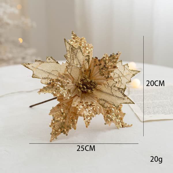 4 st (Guld) Julblommor Simuleringsguldpulverblomma Jul