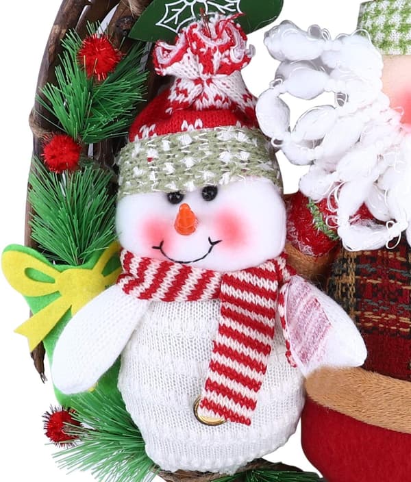 Julkrans Dekorationer Tomte Snögubbe Dockor Figurer Blomma
