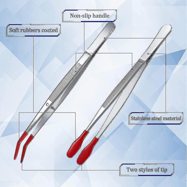 6 st gummipincett Pvc silikon Precision pincett (röd)